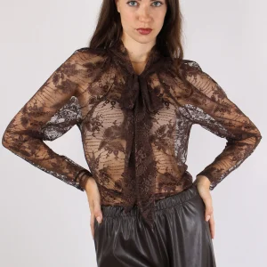 Blusa Fiocco Pizzo Moro