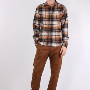 Camicia Flanella Taschino Quad Bruciato/nero