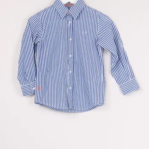 Camicia Mussola Riga Bianco/navy