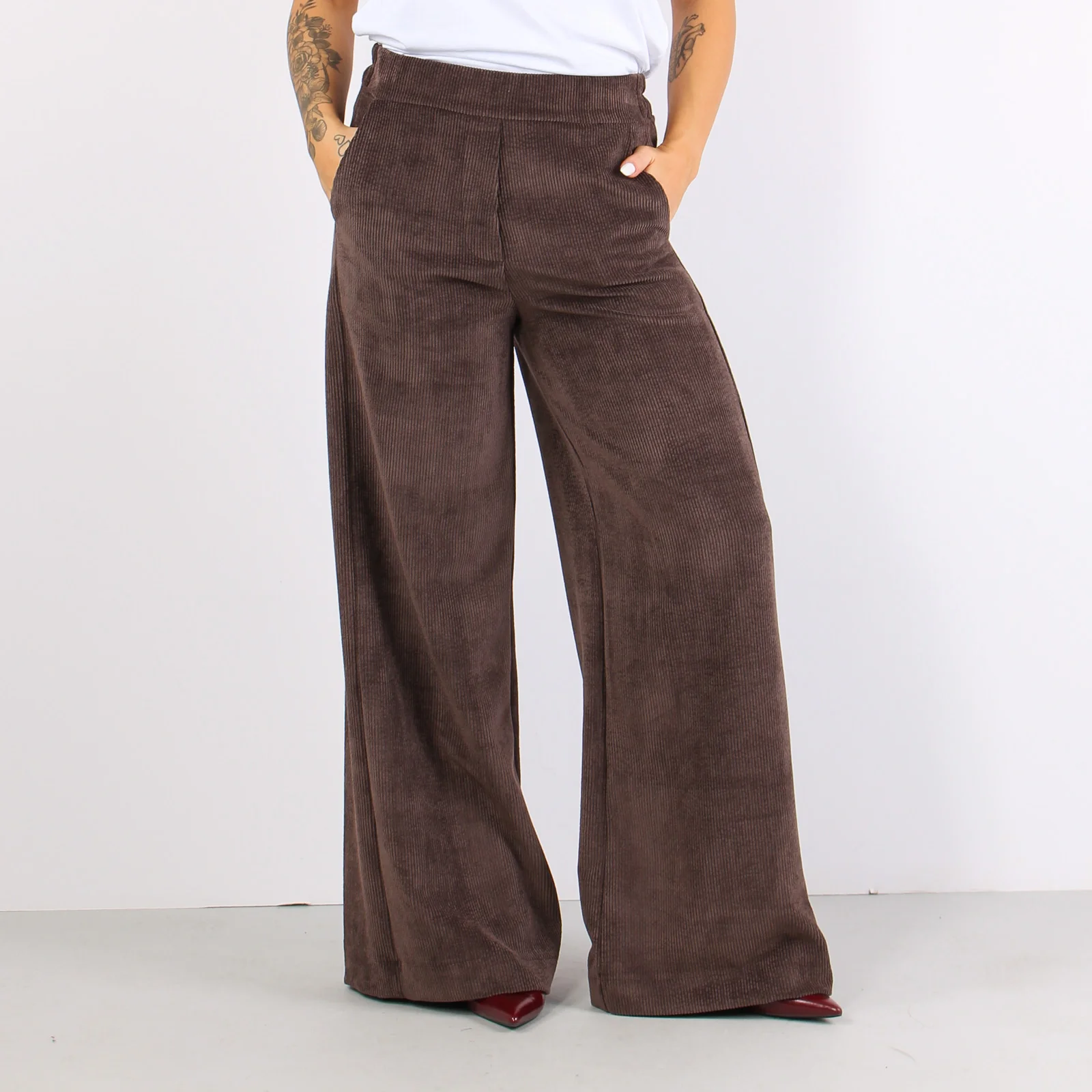 Pantalone Palazzo Largo Vellut Moro - immagine 9