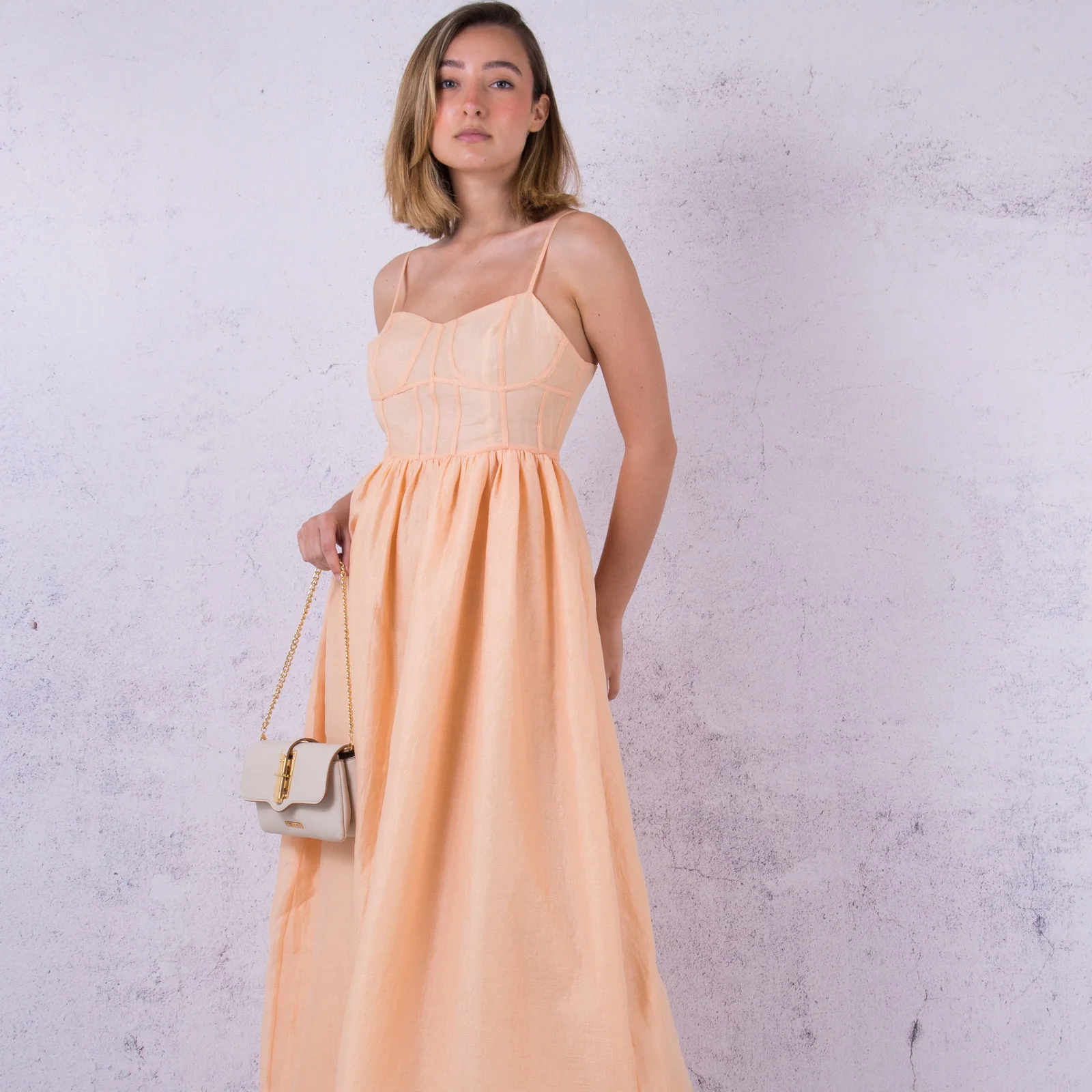 Abito Lungo Spalline Peach - immagine 9