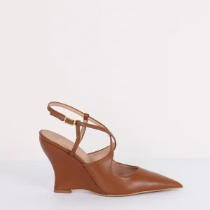Slingback Zeppa Intreccio Cuoio