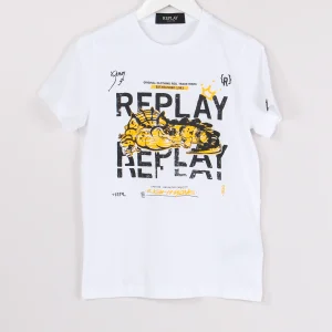 T-shirt Stampa Crocodile Bianco