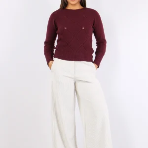 Maglia Effetto Losanghe Bordeaux