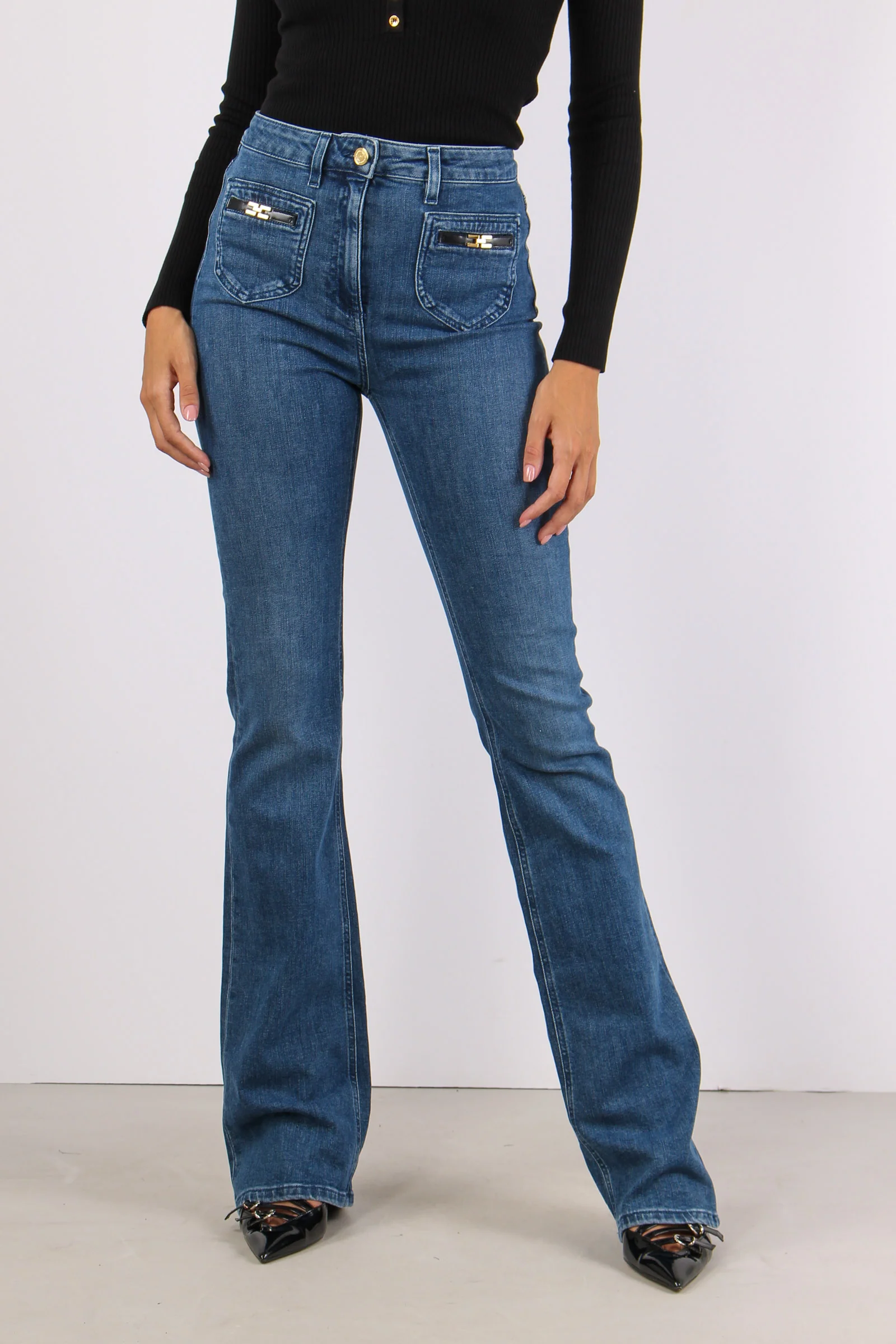 Jeans Bootcut Ecopelle Tasca Blue Denim - immagine 3