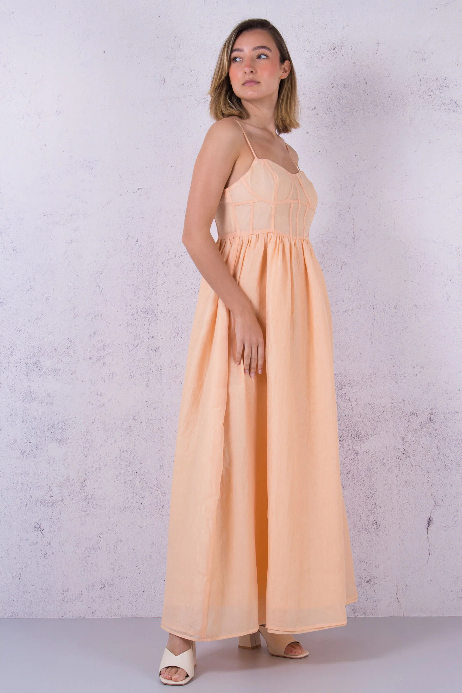 Abito Lungo Spalline Peach - immagine 6