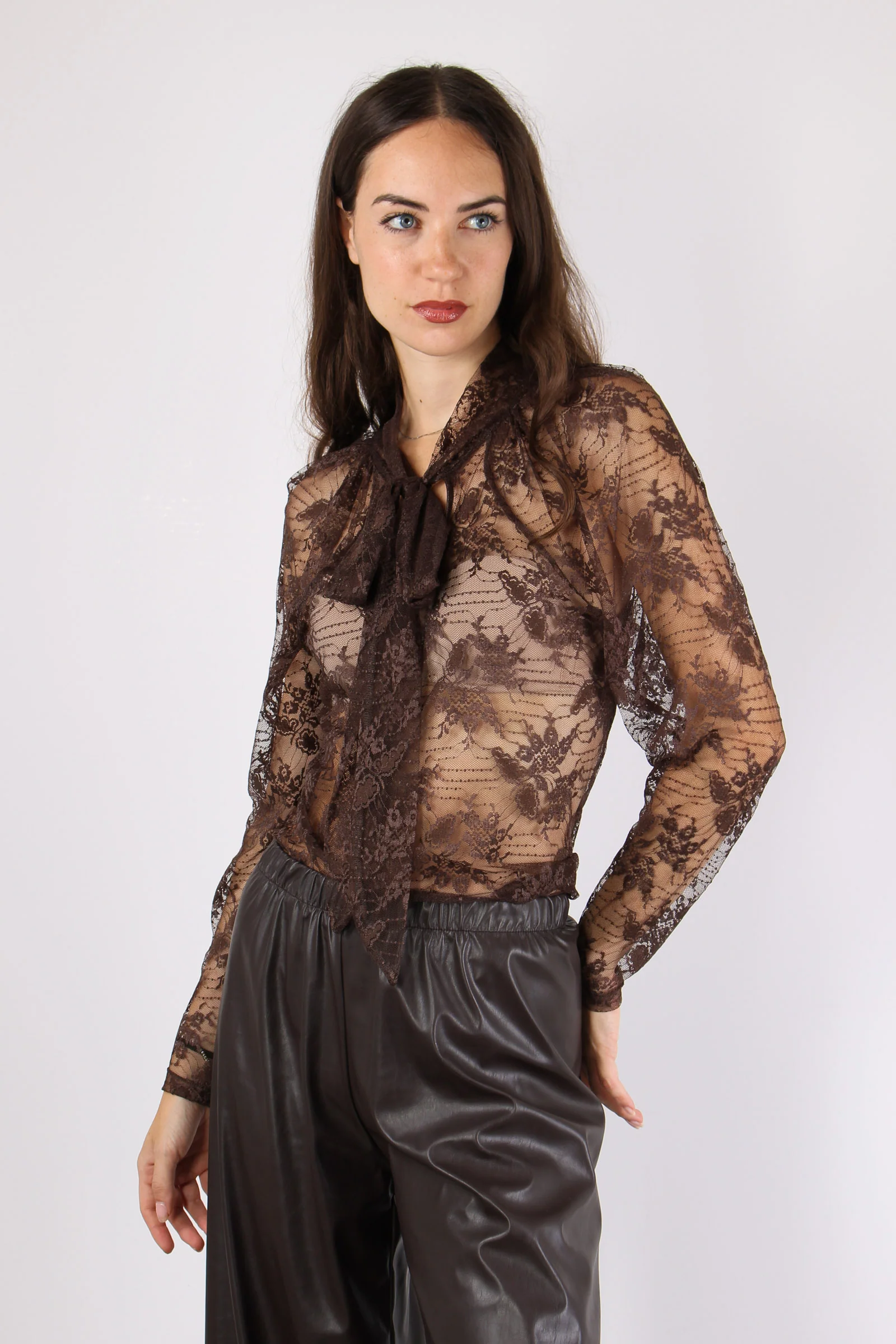 Blusa Fiocco Pizzo Moro - immagine 3