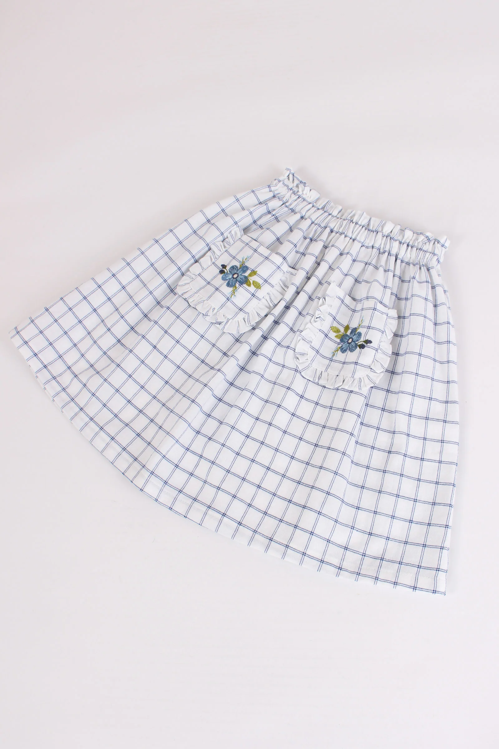 Gonna Quadri Check Blu - immagine 4