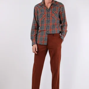 Robot Pantalone Velluto Righe Bruciato