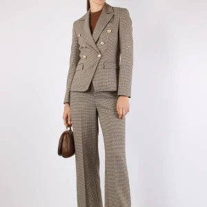 Belsa_pie Giacca Pied De Poule Biscuit