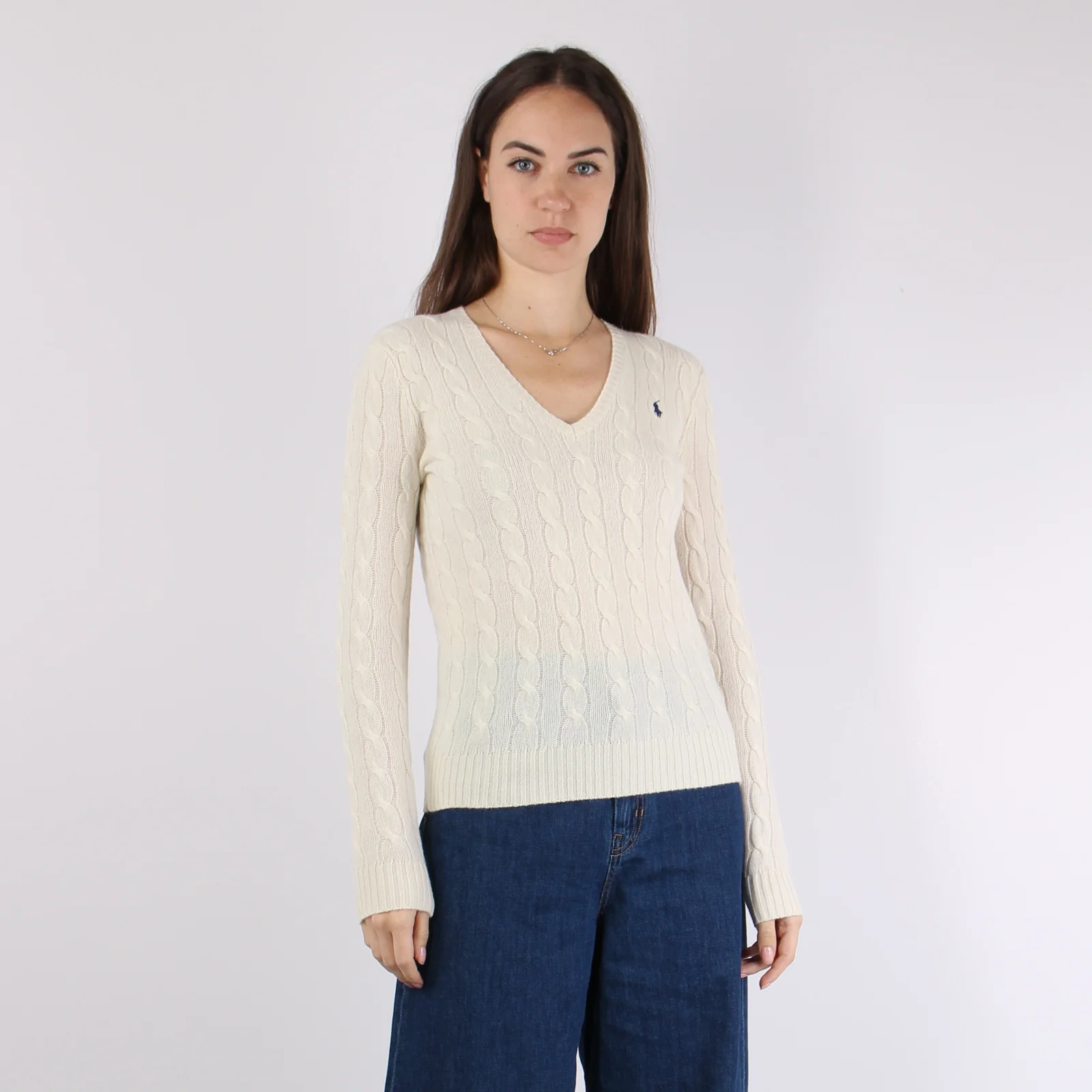 Maglia Scavo V Trecce Cream - immagine 3