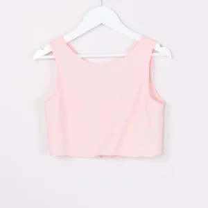 Top Bottone Dietro Rosa Pallido