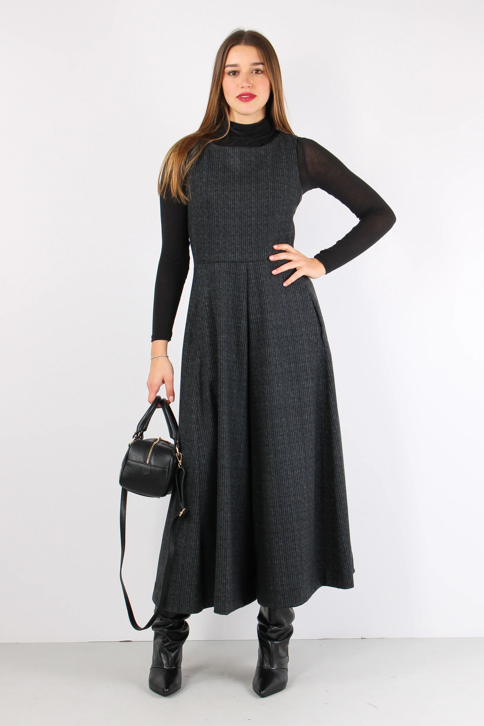 Tuta Pantalone Palazzo Grigio/nero - immagine 2