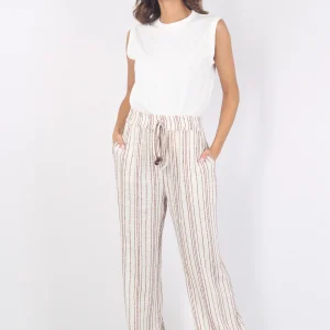 Pantalone Palazzo Riga Panna/coccio