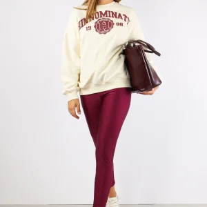 Felpa College Bianco Burro