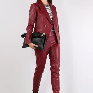 Maren Pantalone Ecopelle Bordeaux