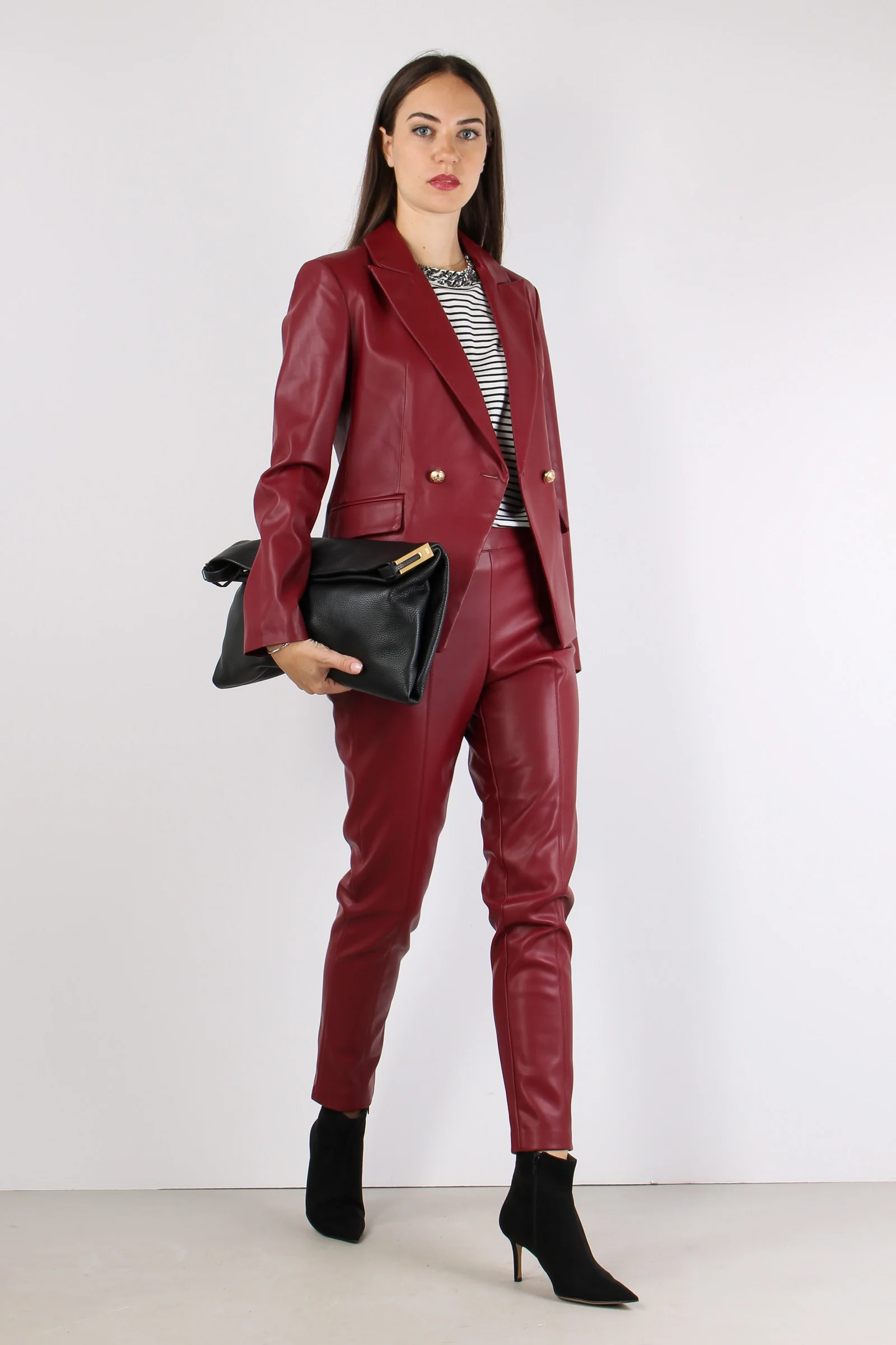 Maren Pantalone Ecopelle Bordeaux - immagine 2