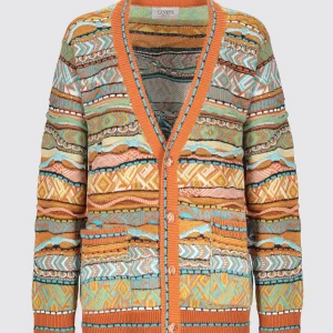 Cardigan in misto lana iconic jacquard