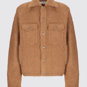 Giacca trucker bouclè in misto lana