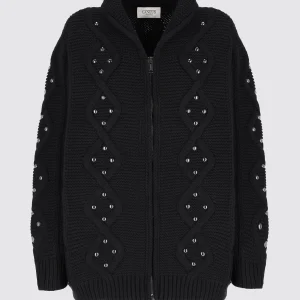 Giacca in lana intrecciata studs