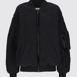 Bomber in maglia di lana bouclé