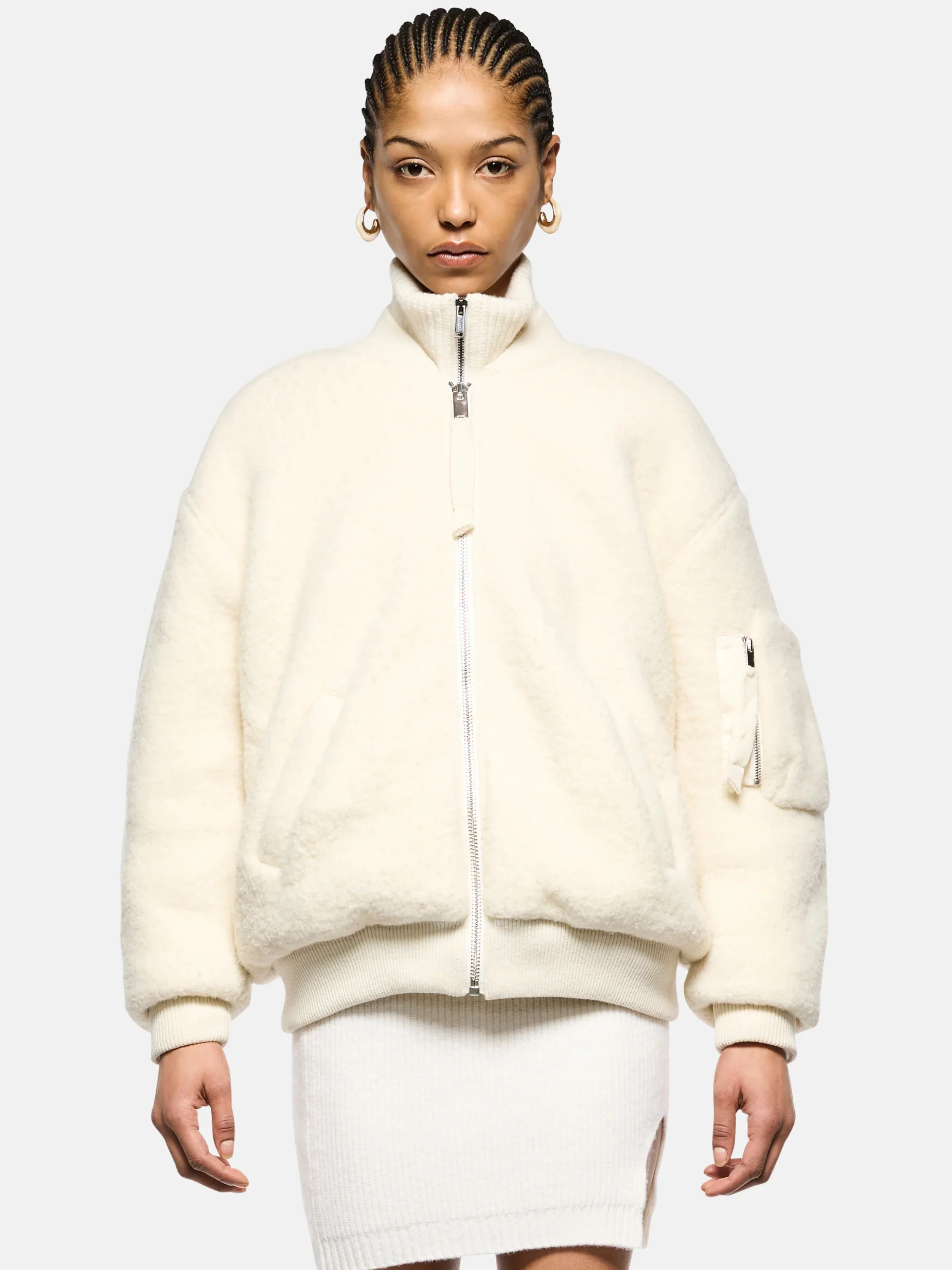 Bomber in maglia di lana bouclé - immagine 5