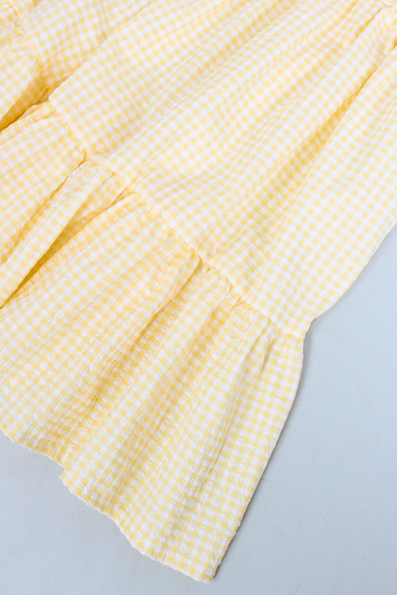 Abito Vichy Balze Bianco/giallo - immagine 6