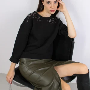 Casdoa Felpa Modal Applicazion Nero