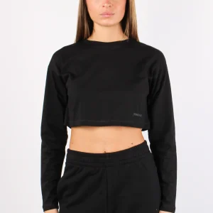 T-shirt Crop Cotone Nero