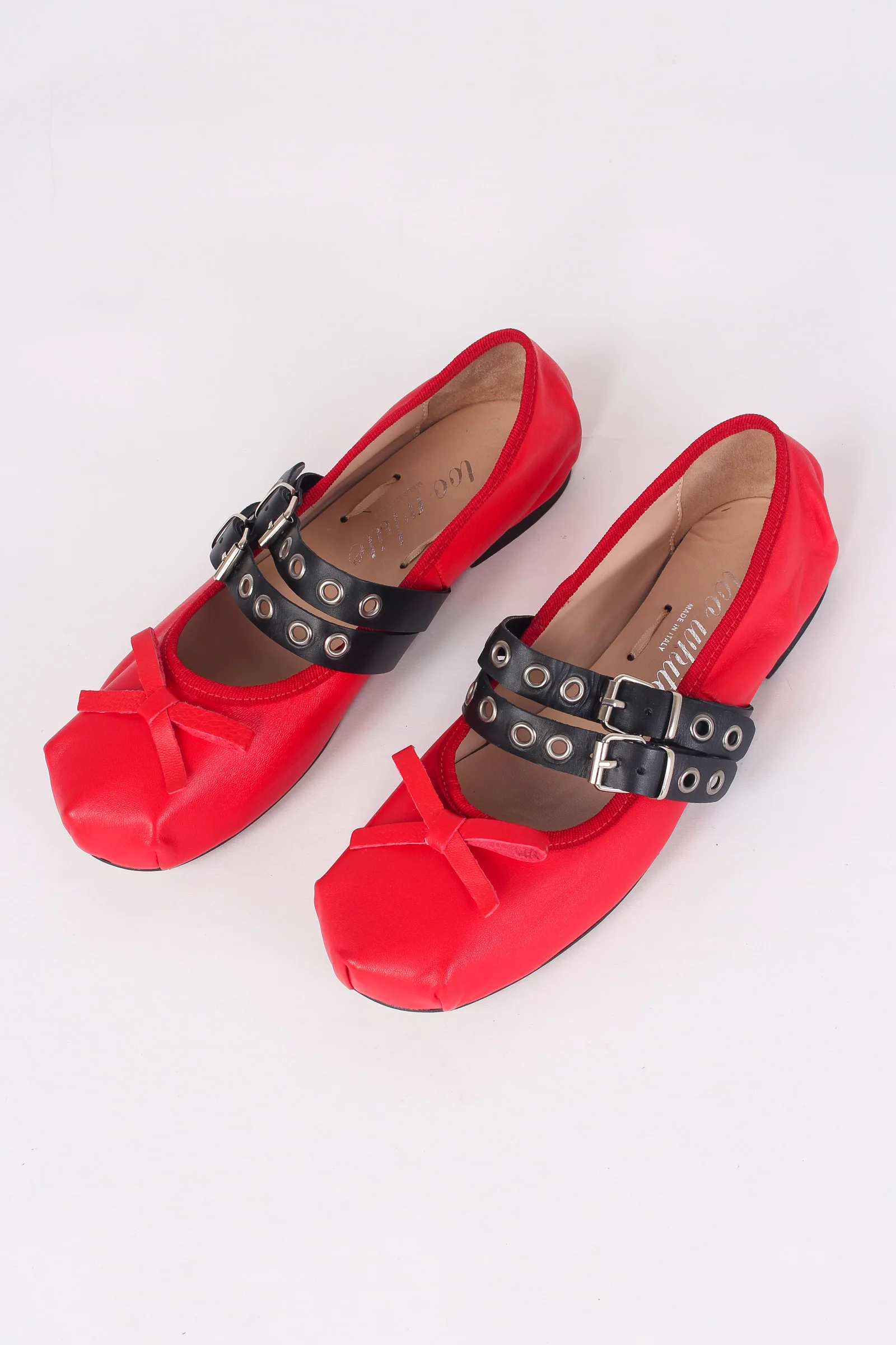 Ballerina Fibbia Borchie Vera Rosso/nero - immagine 6
