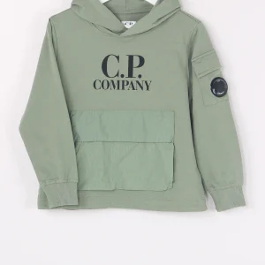 Felpa Cappuccio Tasca Nylon Agave Green