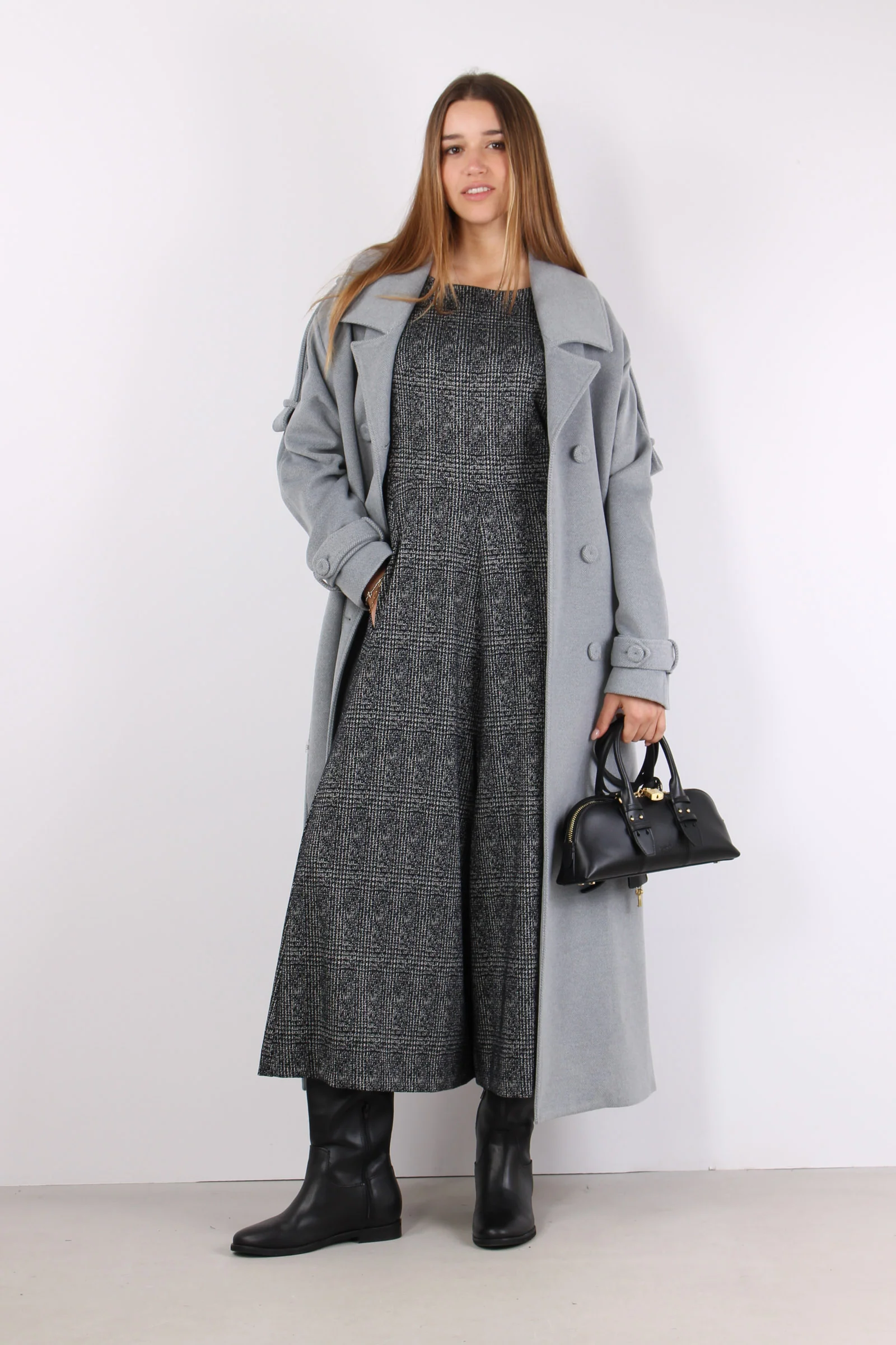 Tuta Pantalone Palazzo Nero/grigio - immagine 6