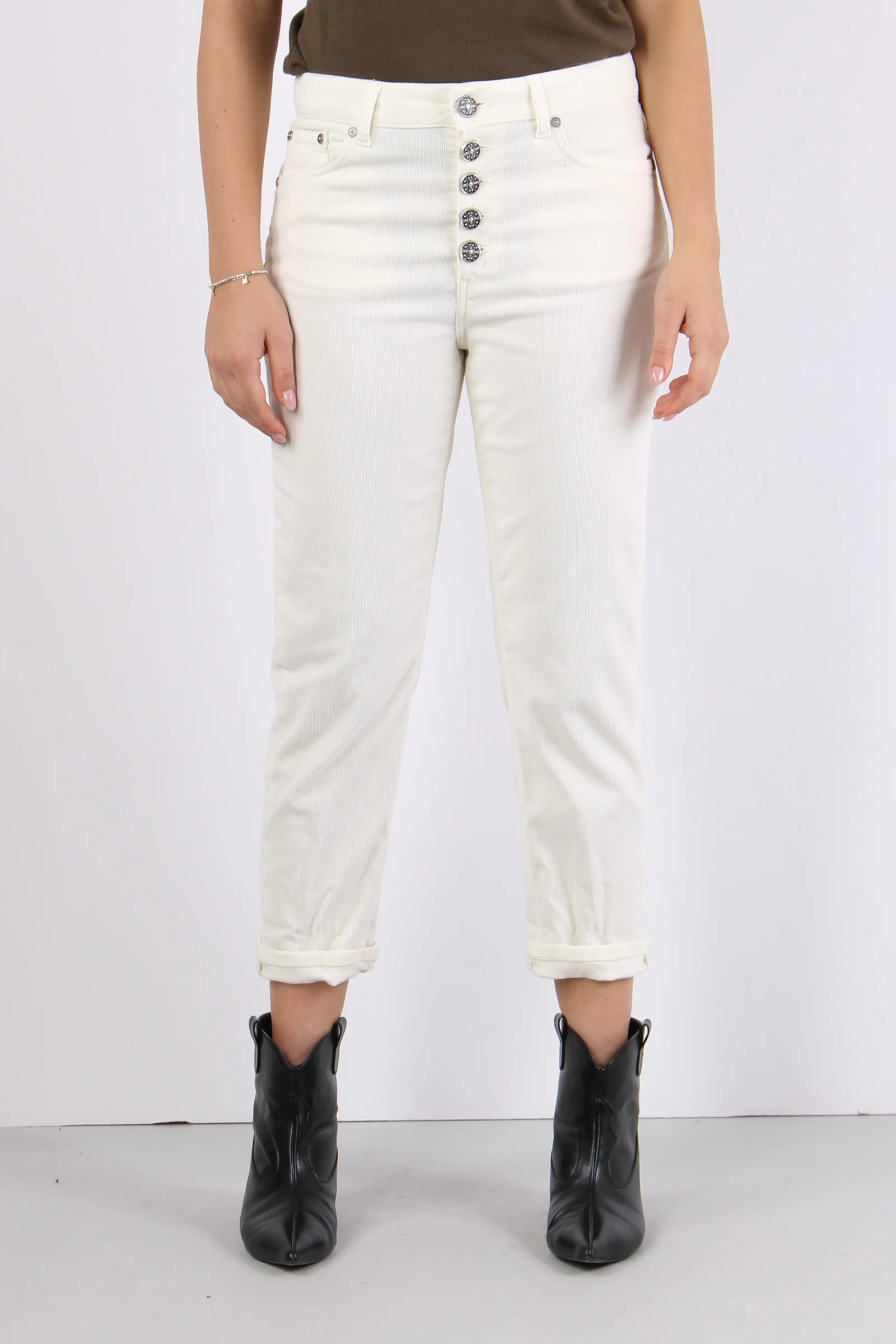 Koons Pantalone Velluto Mille Panna - immagine 4