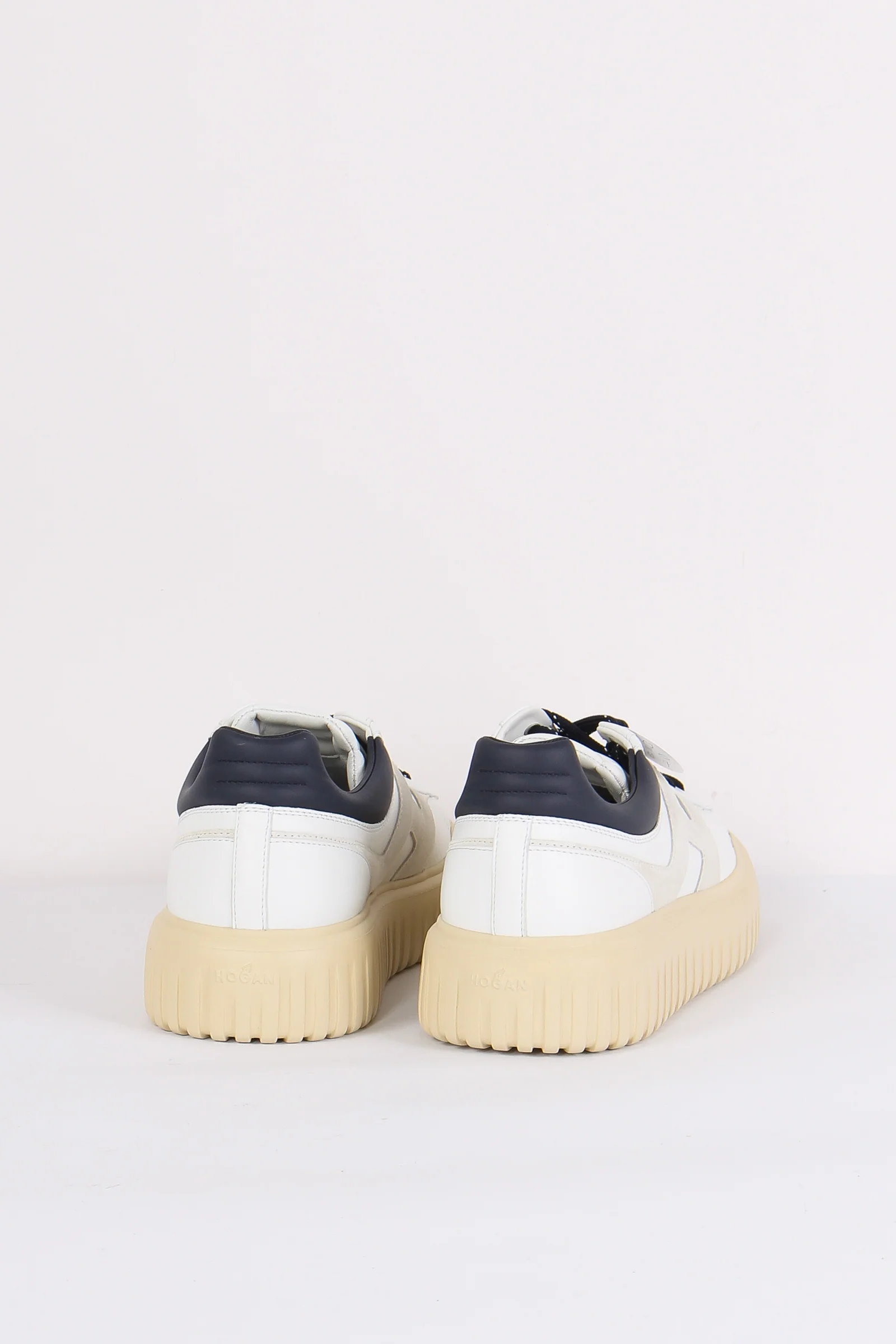 Sneaker Platform Nappa Bianco/blu - immagine 4