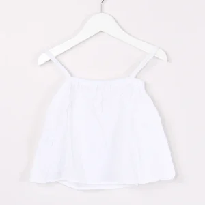 Top Cotone Stropicciato Bianco