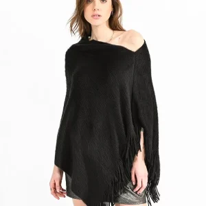 Molly Bracken Poncho Nero Da Donna