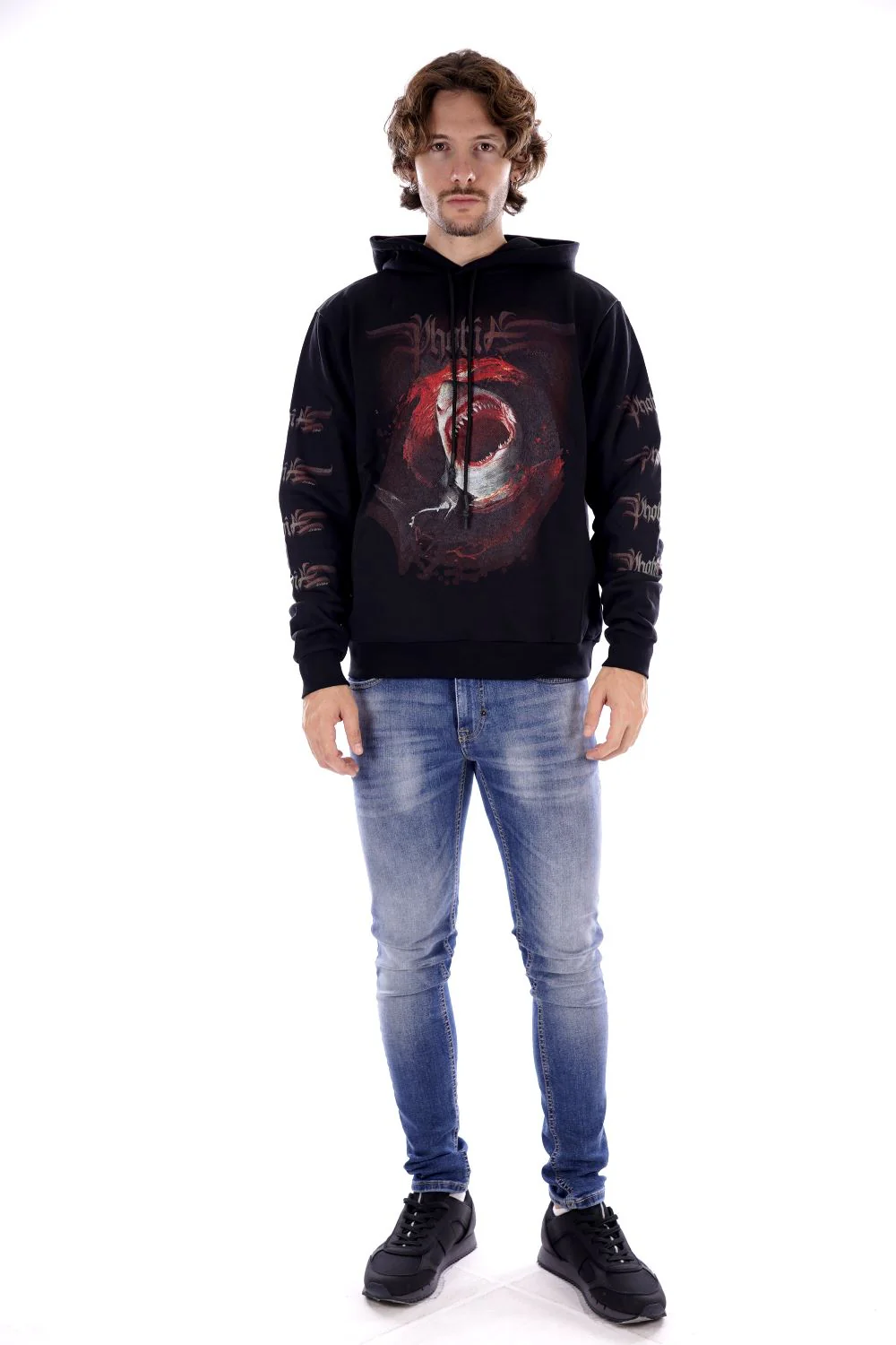 Phobia Felpa Nera Da Uomo - immagine 6