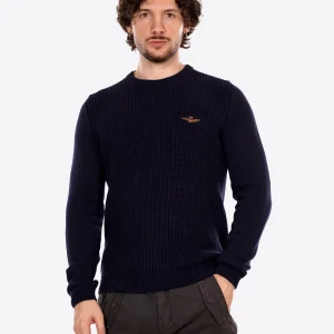 Maglione girocollo AERONAUTICA MILITARE da Uomo - blu MA157140908380 BLU