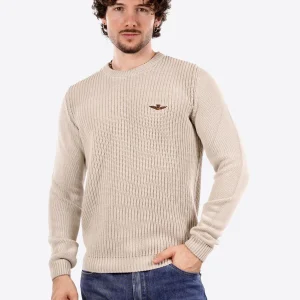Maglione girocollo AERONAUTICA MILITARE da Uomo - bianco MA157140973104 OFFWHITE