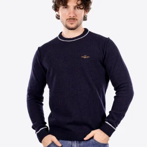 Maglione girocollo AERONAUTICA MILITARE da Uomo - blu MA160808184 BLU