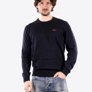 Maglione girocollo AERONAUTICA MILITARE da Uomo - blu MA161108184 BLU