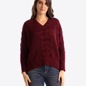 Maglia FRESH FLOWER da Donna - rosso FF718BORDEAUX
