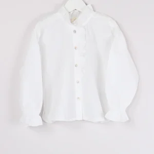 Camicia Cotone Frappa Chiusura White
