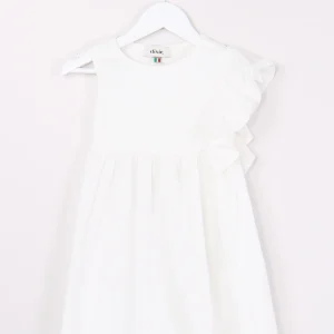 Abito Spallina Incrocio Rouche Off White