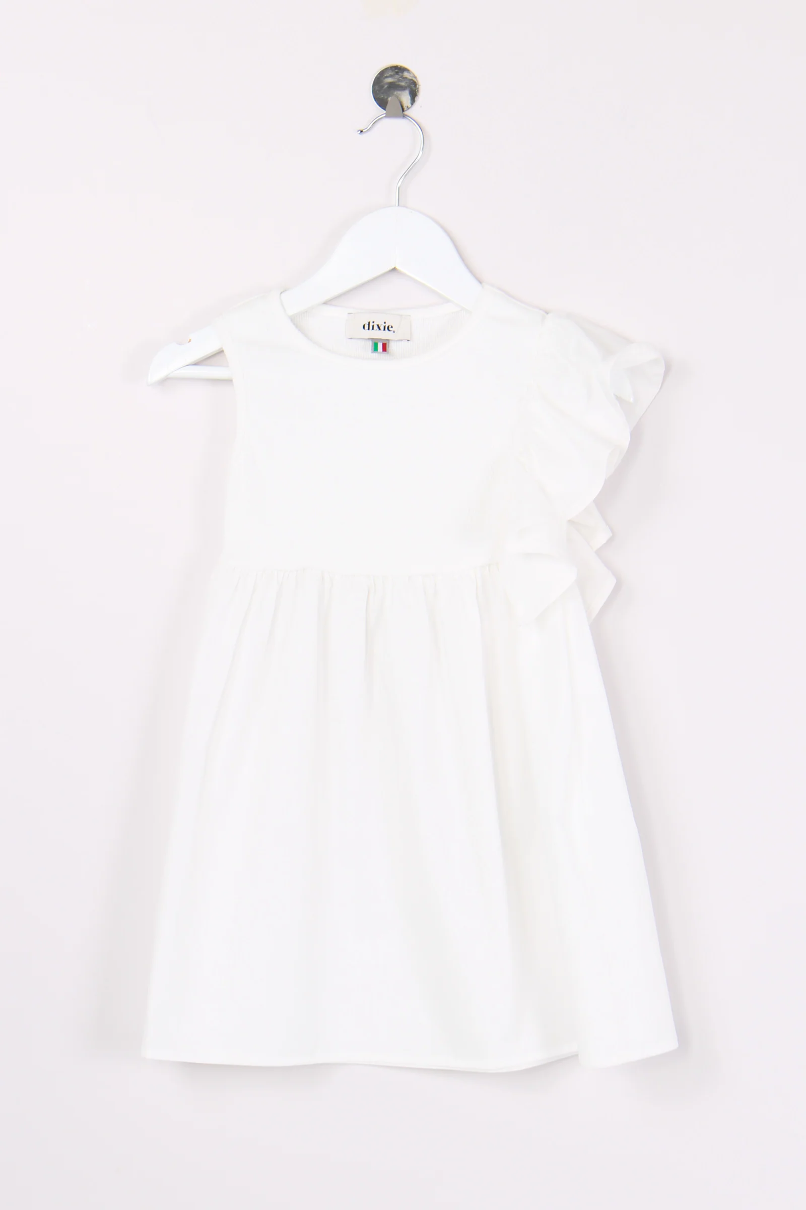 Abito Spallina Incrocio Rouche Off White