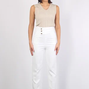 Cibeles Pantalone Vita Alta Milk