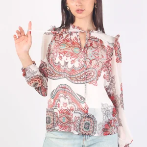 Casacca Fantasia Panna/rosso