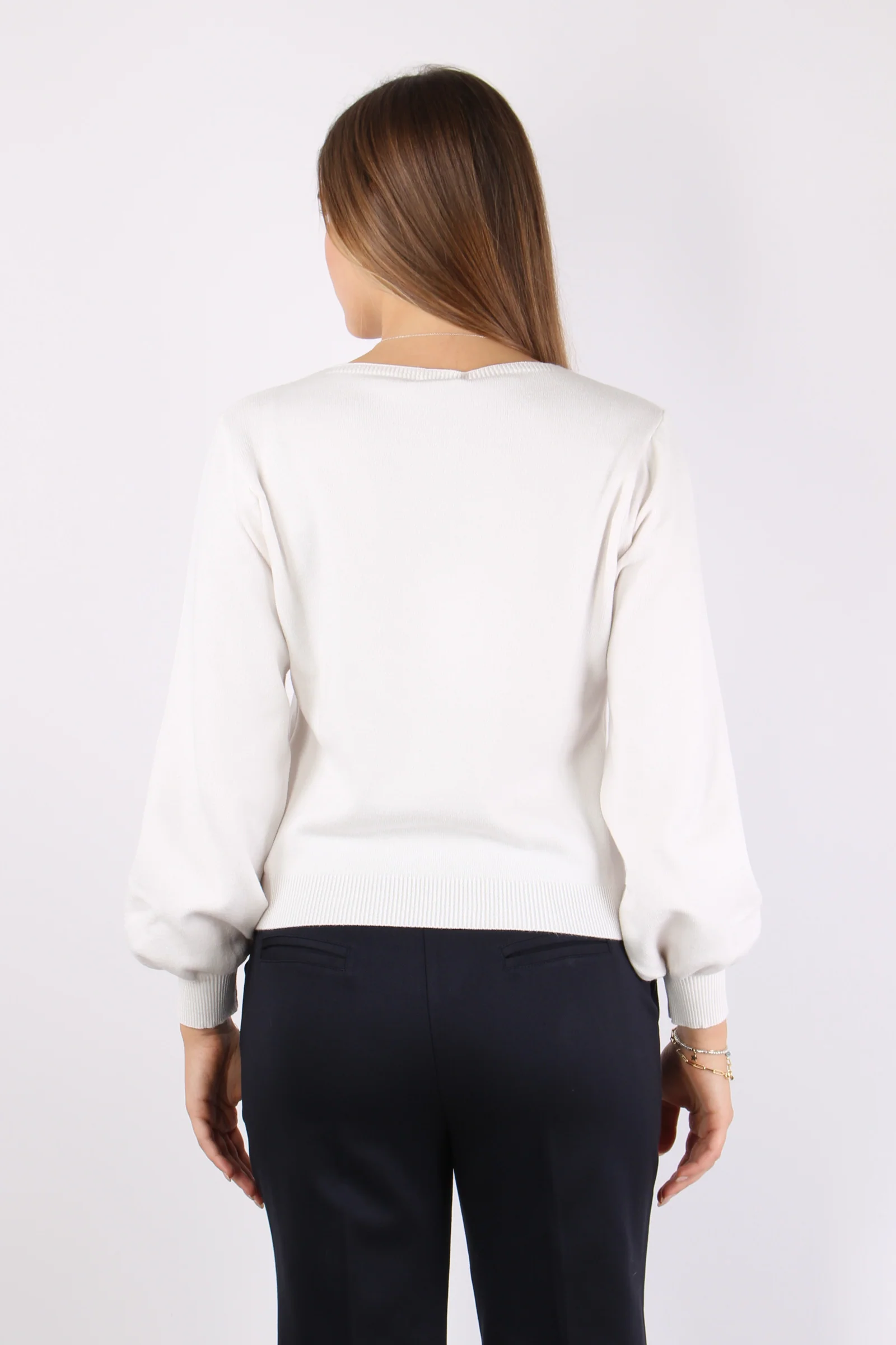 Maglia Scatoletta Punto Noccio Panna - immagine 4