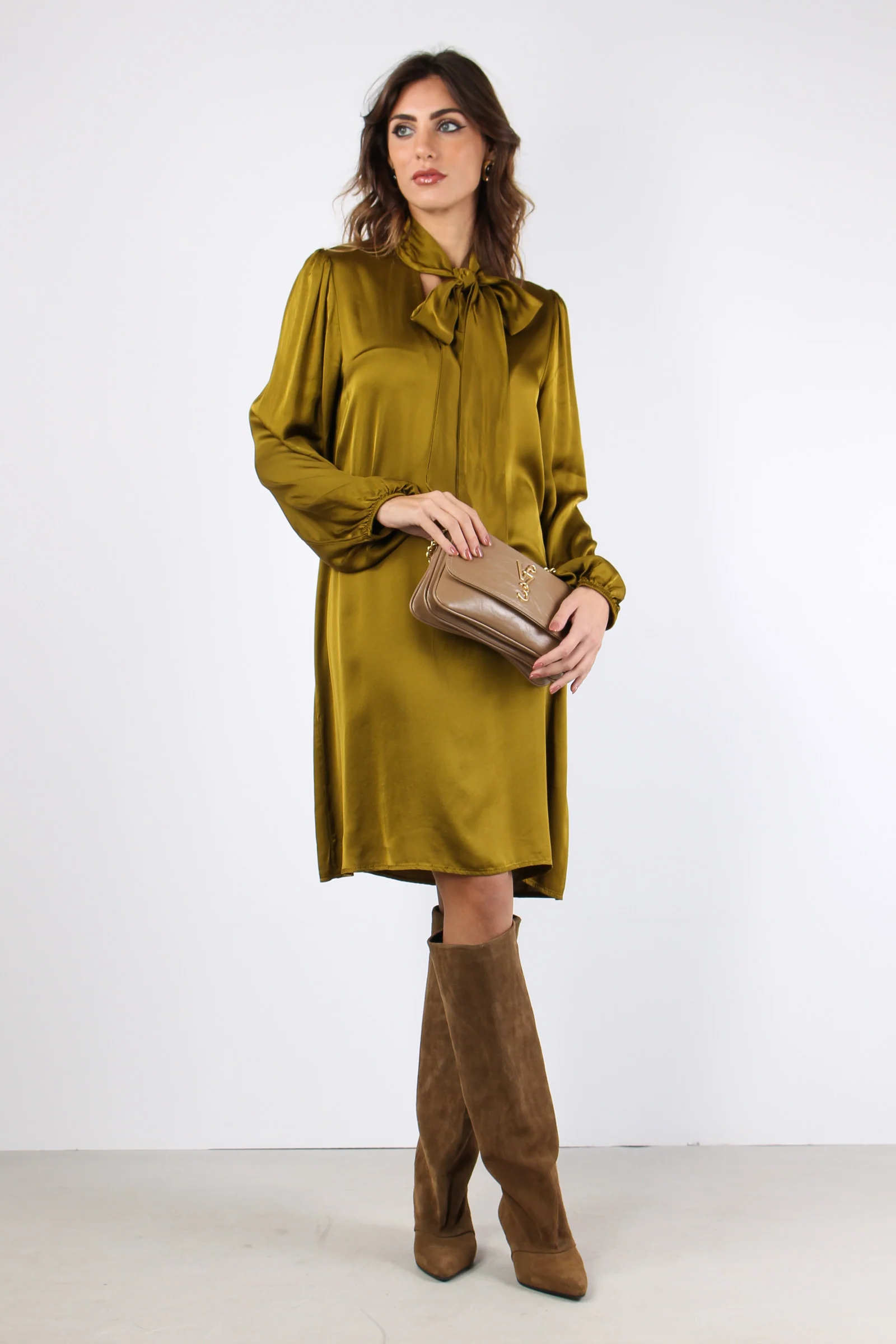 Abito Fiocco Viscosa Olio - immagine 2