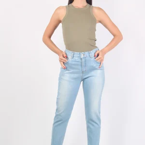 Jeans Spalmatura Argent0 Denim Chiaro